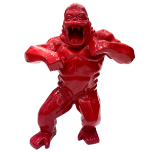 Angry Kingkong Sculpture – Red Fiberglass Finish