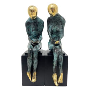Big Couple Bronze Sculpture – Blue Gold Polish