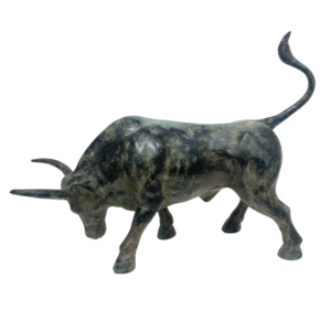 Bull Bronze Sculpture – Green Black Finish