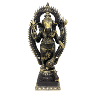 Ganesha Bronze Sculpture – Brown Gold Polish