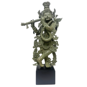 Lord Krisna Bronze Sculpture – Green Finish