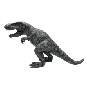 T-Rex Bronze Sculpture – Blue Gold Polish